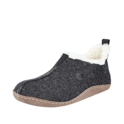 Abbildung von Rieker Slipper, Damen, Größe: 39, Schwarz Textil