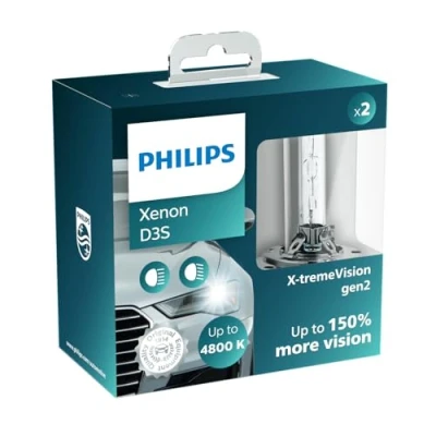 Abbildung von Philips D3S Xenon Scheinwerferlampe X tremeVision gen2, +150%, 4.800K, Doppelset