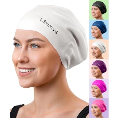 Abbildung von Limmys Schwimmkappe für Erwachsene 100% Silikon Kinder Badekappen Männer und Frauen Premium Qualität, Dehnbare Bequeme Schwimmkappen erhältlich in verschiedenen attraktiven Farben