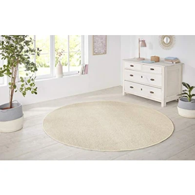 Abbildung von HANSE Home Teppich &quot;Shashi&quot;, rund, Kurzflor, Unifarben, Teppich, Weich, Esszimmer, Kinderzimmer, Flur