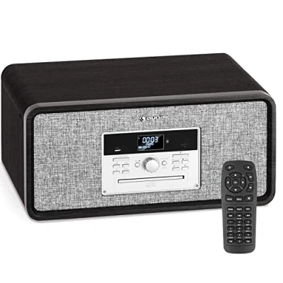 Abbildung von Auna Plattenspieler für Schallplatten, mit Lautsprecher, CD Player, MP3 &amp; USB Schallplattenspieler Bluetooth DAB+/FM Radio, Audio Record Turntable