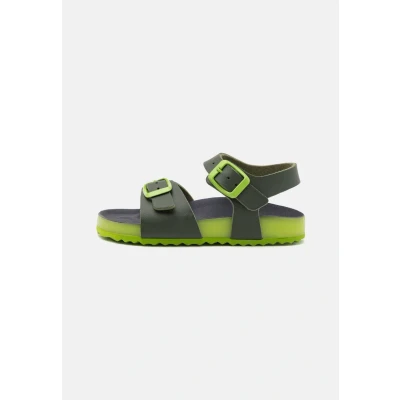 Abbildung von Geox Ghita BOY Riemensandalette für Kinder, Größe: 26, Dark green/lime Schuhe