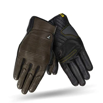 Abbildung von SHIMA Blake Motorradhandschuhe Herren Atmungsaktive, Elastische, Touchscreen, Vintage Handschuhe aus Leder mit Knöchelprotektor, Knöchel Aufpralldämpfer, Verstärkte Handfläche (Braun, XXL)