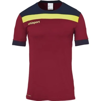 Abbildung von uhlsport Tshirt print für Kinder, Größe: 164, Bordeaux/marine/fluo gelb