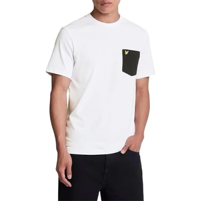 Abbildung von Lyle &amp; Scott Contrast Pocket Tshirt print, Herren, Größe: Small, White/ jet black