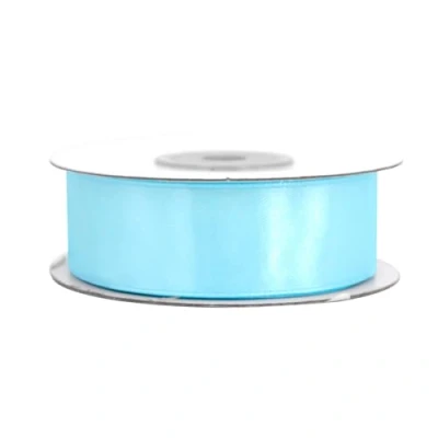 Abbildung von Satinband 25mm x 25m Rolle FARBAUSWAHL in 3/6/12/18/25/38/50/75/100mm farbecht &amp; waschbar Schleifenband für Hochzeit Geschenkband zum Verpacken Dekorieren Basteln Hellblau 311