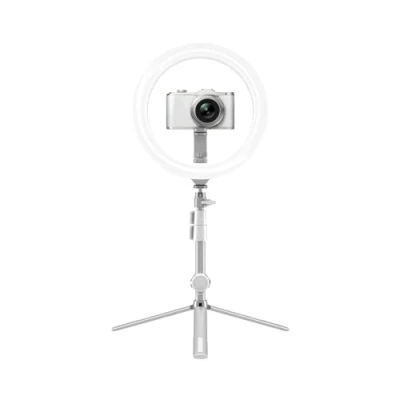 Abbildung von Kodak LED Ringlicht mit Stativ für Smartphones &amp; kleine DSLR und Actioncams (25cm Durchmesser; Verstellbare Helligkeit, Höhe Farbbalance; 1800 Lumen; Fernauslöser Tragetasche inklusive)