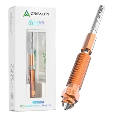 Abbildung von Creality K2 Plus Düse, Upgraded Unicorn Quick Swap 3D Drucker Düse mit Titanlegierung Throat, Kupferlegierung und gehärtetem Stahl für K2P/Creality Hi Combo (0.6mm)