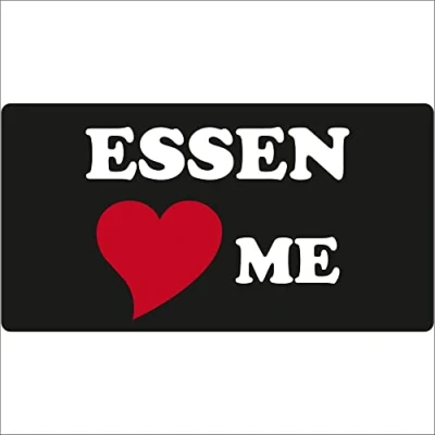 Abbildung von Indigos UG Aufkleber 15x8 cm Stadt Essen Love me schwarz für Auto Laptop Freizeit Sport Fussball mit Herz Herzaufkleber