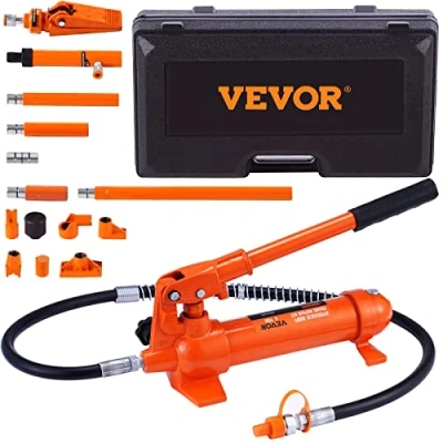 Abbildung von VEVOR Hydraulischer Wagenheber Luftpumpe 4 t, Lufthydraulischer Heber 125 mm Hub Rot, inkl. 80/130 / 210/415 Verlängerungsstange, Elektrostatisches Pulversprühen Autoreparatur