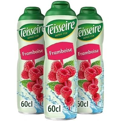 Abbildung von Teisseire Getränke Sirup Raspberry/Himbeer 600ml der genauso schmeckt wie die Frucht (3er Pack)