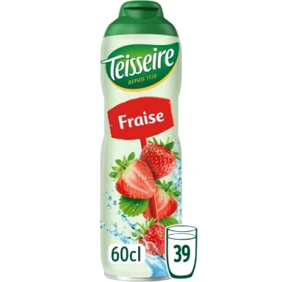 Abbildung von Teisseire Sirup Erdbeere natürliche Fruchtaromen für Erfrischungsgetränke, Cocktails, Flasche 60 cl
