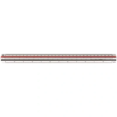 Abbildung von M+R 716350010 Dreikantmaßstab 30 cm zweifarbige Hohlkehle Köcher