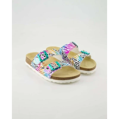 Abbildung von Superfit Fussbettpantoffel Sandals Hausschuh white/multicoloured für Kinder, Größe: 38, White/multi coloured Schuhe