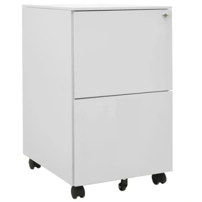 Abbildung von vidaXL Aktenschrank mit Rollen Rollcontainer Bürocontainer Schubladenschrank Büroschrank Stahlschrank Metallschrank Schrank Hellgrau 39x45x67cm Stahl