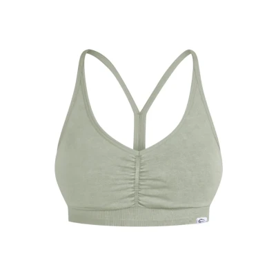 Abbildung von Smilodox Batik Scrunch Sportbh mit leichter Stützkraft, Damen, Größe: XS, Olive