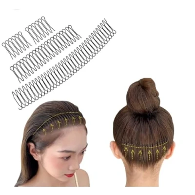 Abbildung von 4er Set unsichtbares Haar Hoop Haarband Mache deine eigne Frisur, Haarreif für Männer Frauen, Haarnadel Stirnband Haarspangen Styling Haarschmuck Outdoor Sports Yoga