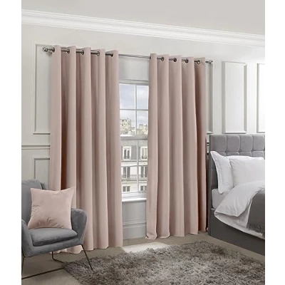 Abbildung von Emma Barclay Cali Thermo Verdunklungsvorhänge, gewebt, mit Ösen, 168 x 137 cm, 100% Polyester, B cm