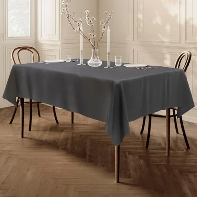 Abbildung von Qualitäts Tischdecke Textil Eckig 140 x 240 cm, Farbe wählbar Dunkelgrau
