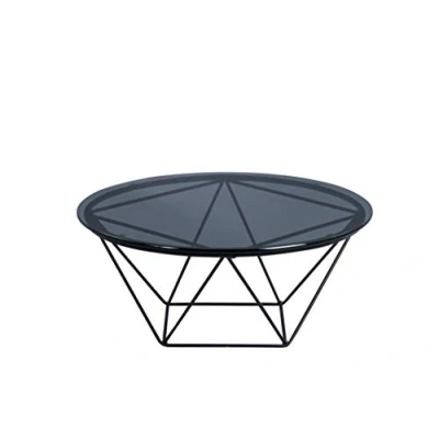 Abbildung von M2 Kollektion Nairo 1 Couchtisch/Beistelltisch, Glas, grau, Durchmesser 70cm, Höhe 30cm