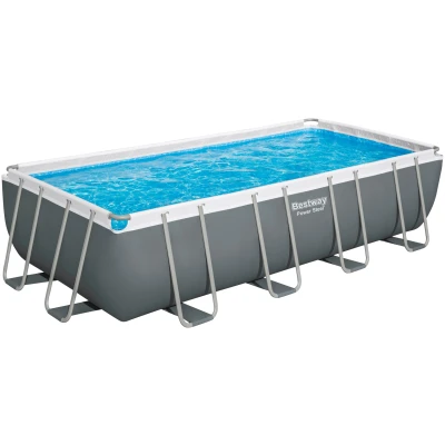 Abbildung von Bestway Framepool &quot;Power Steel™&quot;, (Komplett Set), 6 tlg. Frame Pool mit Filterpumpe 549x274x122 cm, grau