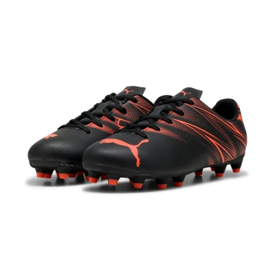 Abbildung von Puma Attacanto FG/AG JR Unisex Fußballschuh Multinocken für Kinder, Größe: 38.5, Black/glowing red Schuhe