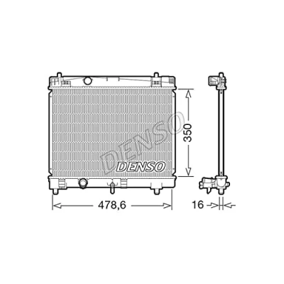 Abbildung von DENSO DRM50103 Kühler, Motorkühlung 479 349 16 TOYOTA: Yaris II Schrägheck, I III Schrägheck