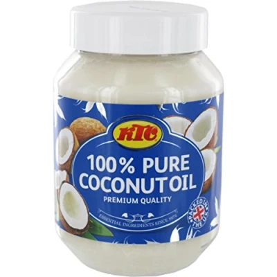 Abbildung von [ 12x 500ml ] KTC 100% Reines Kokosöl / Cocosöl Kokosnussöl Pure Coconut Oil + ein kleines Glückspüppchen Holzpüppchen