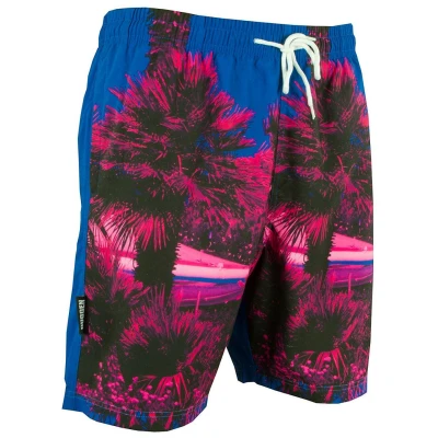 Abbildung von GUGGEN MOUNTAIN ZM1602 Herren Badehose mit Palmen Muster Pink