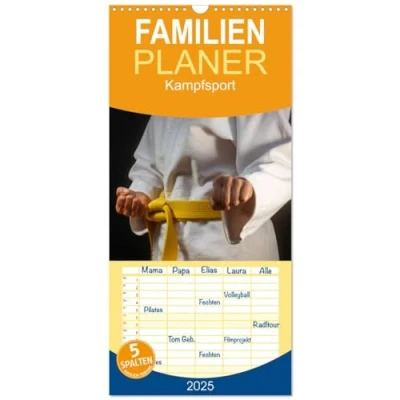 Abbildung von Familienplaner 2025 Kampfsport mit 5 Spalten (Wandkalender, 21 cm x 45 cm), CALVENDO