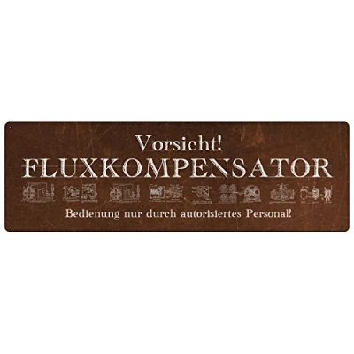 Abbildung von Interluxe METALLSCHILD Blechschild FLUXKOMPENSATOR Dekoschild Zurück in die Zukunft
