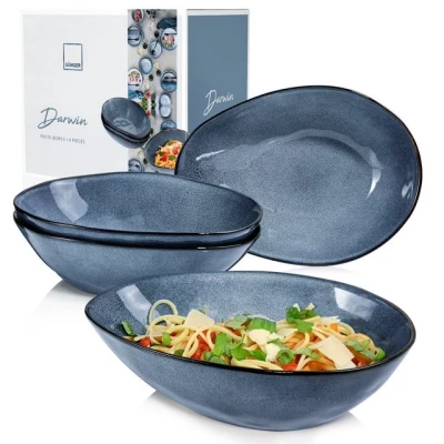 Abbildung von SÄNGER Pastateller Darwin Pastaschalen Set, (4 St), Handmade, 1000 ml, Blau, Premium Collection