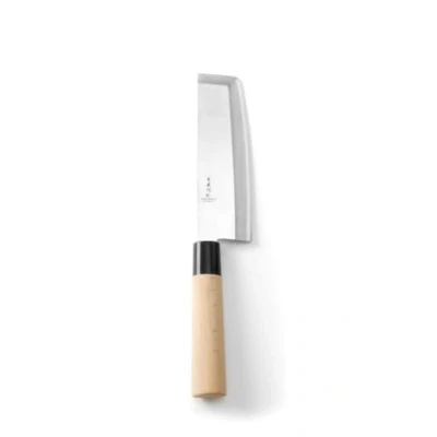 Abbildung von HENDI Messer &quot;Nakiri&quot;, mit Holzgriff, Japanische Messer, Küchenmesser, Deutscher Stahl X50CrMoV15, Klinge: 180mm, Länge: 325mm