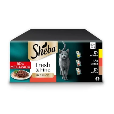 Abbildung von SHEBA CATCARE Pouch Wet Fresh &amp; FINE (Meat) Chunks IN Gravy Adult 50G Multipack Standard