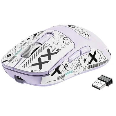 Abbildung von VGN Game Power x Attack Shark X3 Superlight Kabellose Gaming Maus, 49g Ultraleicht Esports Mouse, 26000DPI, PAW3395 Sensor, 2.4G/BT/Kabelgebunden, G502, Griptape Set, Bis zu 200 Std. Akku, Lila