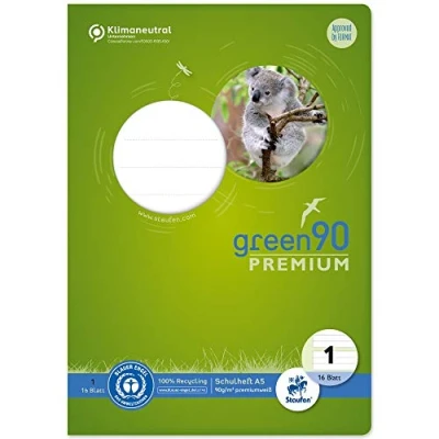 Abbildung von Staufen Schulheft Green A5 liniert Lineatur 1 16 Blatt farbig mit Moti