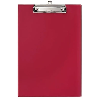 Abbildung von VELOFLEX 4814020 Schreibplatte DIN A4, PVC Folie, mit Spezialklammer, Hängeöse, Klarsichttasche, rot, 1 Stück