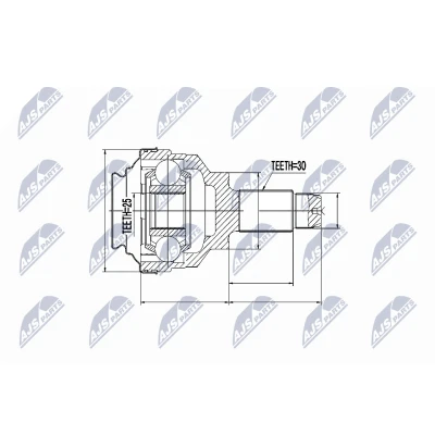 Abbildung von NTY NPZ BM 002 Gelenksatz radseitig, Hinterachse BMW: X5