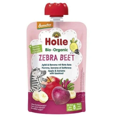 Abbildung von HOLLE Pouchy Zebra Beet Apfel &amp; Banane mit Rote Bete (12 x 100g)