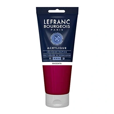 Abbildung von Lefranc Bourgeois 300382 Fine Acrylfarbe Magenta, 200ml Tube, cremige auf Wasserbasis, schnell trocknend, lichtecht, wasserfest