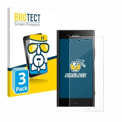 Abbildung von BROTECT Schutzglas für Sony Xperia XZ1 (3 Stück) Schutzfolie Panzer Folie Glas [Extrem Kratzfest 9H, Anti Fingerprint, Ultra Transparent]