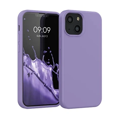 Abbildung von kwmobile Hülle kompatibel mit Apple iPhone 13 Mini Silikon Handy Case Handyhülle weiche Oberfläche kabelloses Laden Veilchen Lila