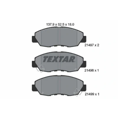 Abbildung von TEXTAR 2149701 Bremsbelagsatz mit akustischer Verschleißwarnung HONDA: CIVIC 8 Hatchback, Accord 7 Limousine, 6 Limousine