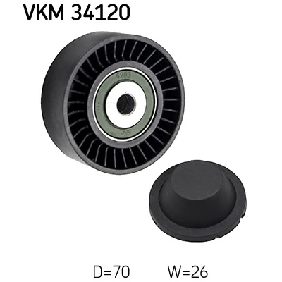 Abbildung von SKF VKM 34120 Umlenkrolle FORD: MONDEO 4 Turnier, S Max Mk1, Galaxy Mk2 MPV, JAGUAR: XF Sportbrake, Limousine, LAND ROVER: Freelander 2 SUV