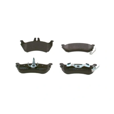 Abbildung von BOSCH 0 986 424 708 Bremsbelagsatz Low Metallic mit Kolbenclip, Anti Quietsch Blech MERCEDES BENZ: ML Klasse