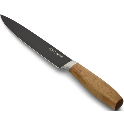 Abbildung von ECHTWERK Fleischmesser &quot;Classic&quot;, (1 tlg.), aus hochwertigem Stahl, Akazienholzgriff, Black Edition, 20 cm