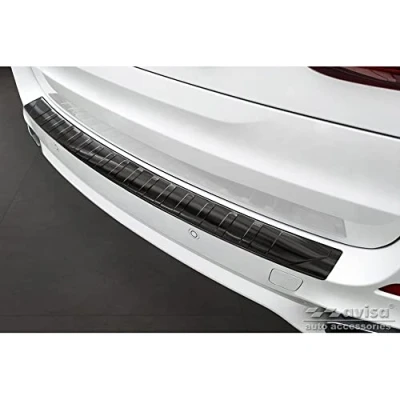Abbildung von Avisa Schwarz Edelstahl Heckstoßstangenschutz kompatibel mit BMW X5 F15 2013 2018 M Paket &#039;Ribs&#039;