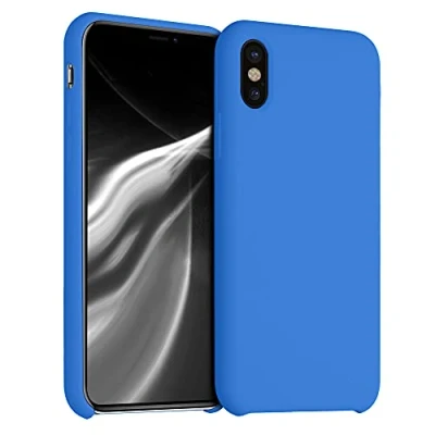 Abbildung von kwmobile Hülle kompatibel mit Apple iPhone X Silikon Handy Case Handyhülle weiche Oberfläche kabelloses Laden Sea Breeze
