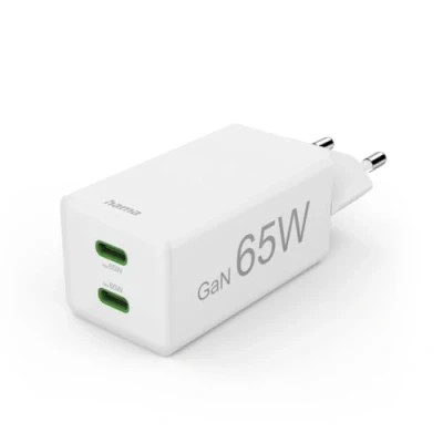 Abbildung von Hama Schnellladegerät USB (Ladegerät mehrfach, C Lader, Handy Tablet Laptop Universal Ladegerät, Netzstecker Schnellladen, Netzteil, Power Delivery/Quick Charge 3.0, GaN Charger, 65 W)