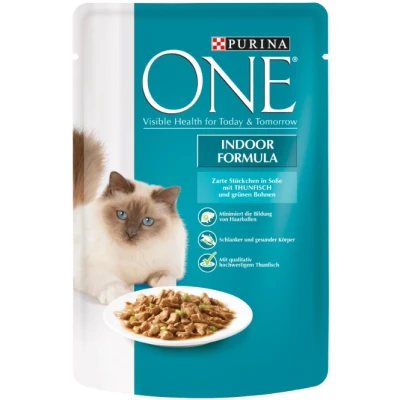 Abbildung von Purina One Indoor Formula mit Thunfisch und grüne Bohnen